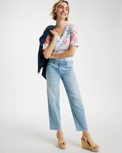 Chico's Best Seller | Pima Floral Elbow Sleeve Tee