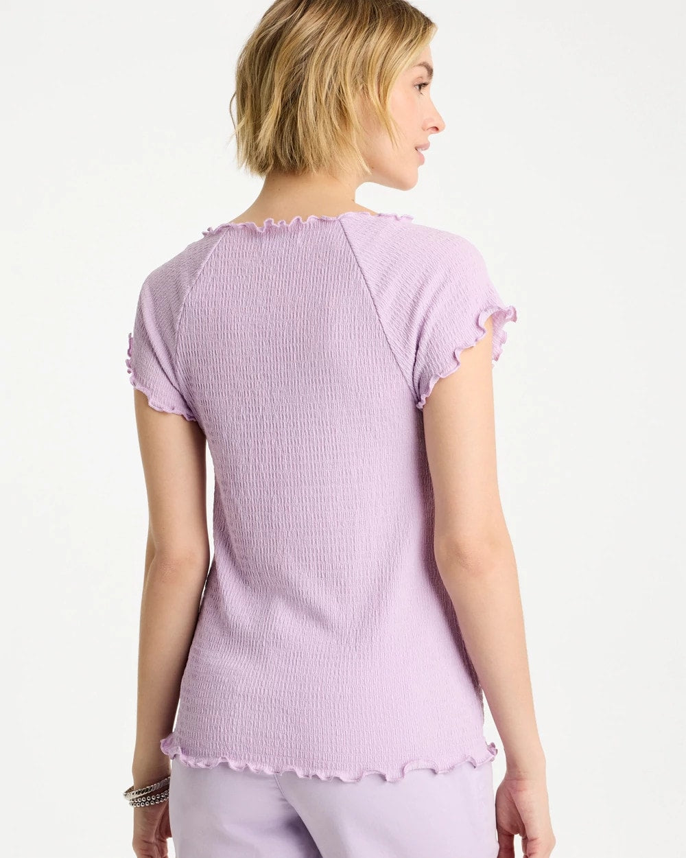 Chico's Latest | Textured Knit Lettuce Raglan Tee