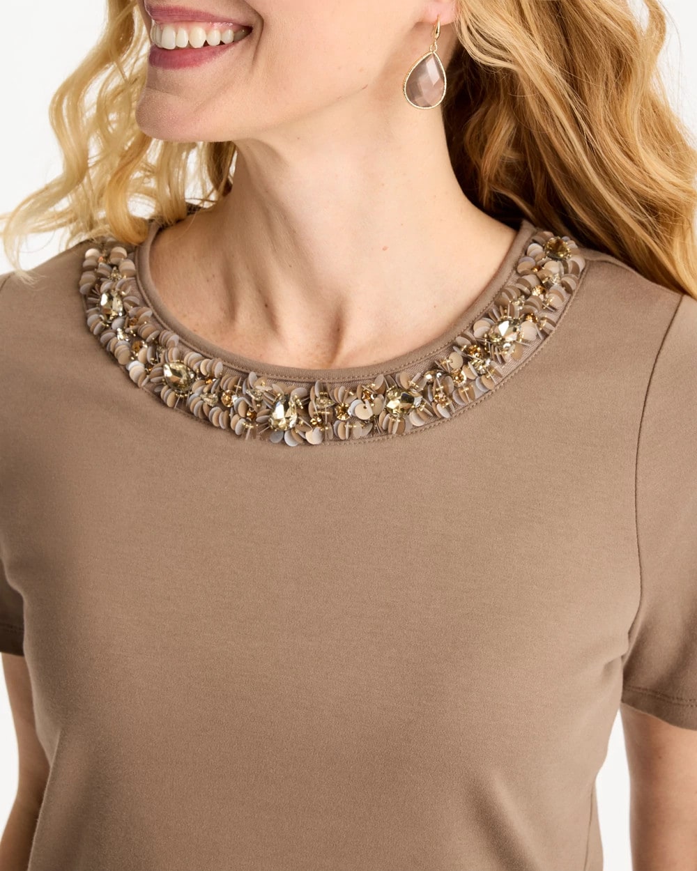 Chico's Everyday | Cotton Sequin Tee