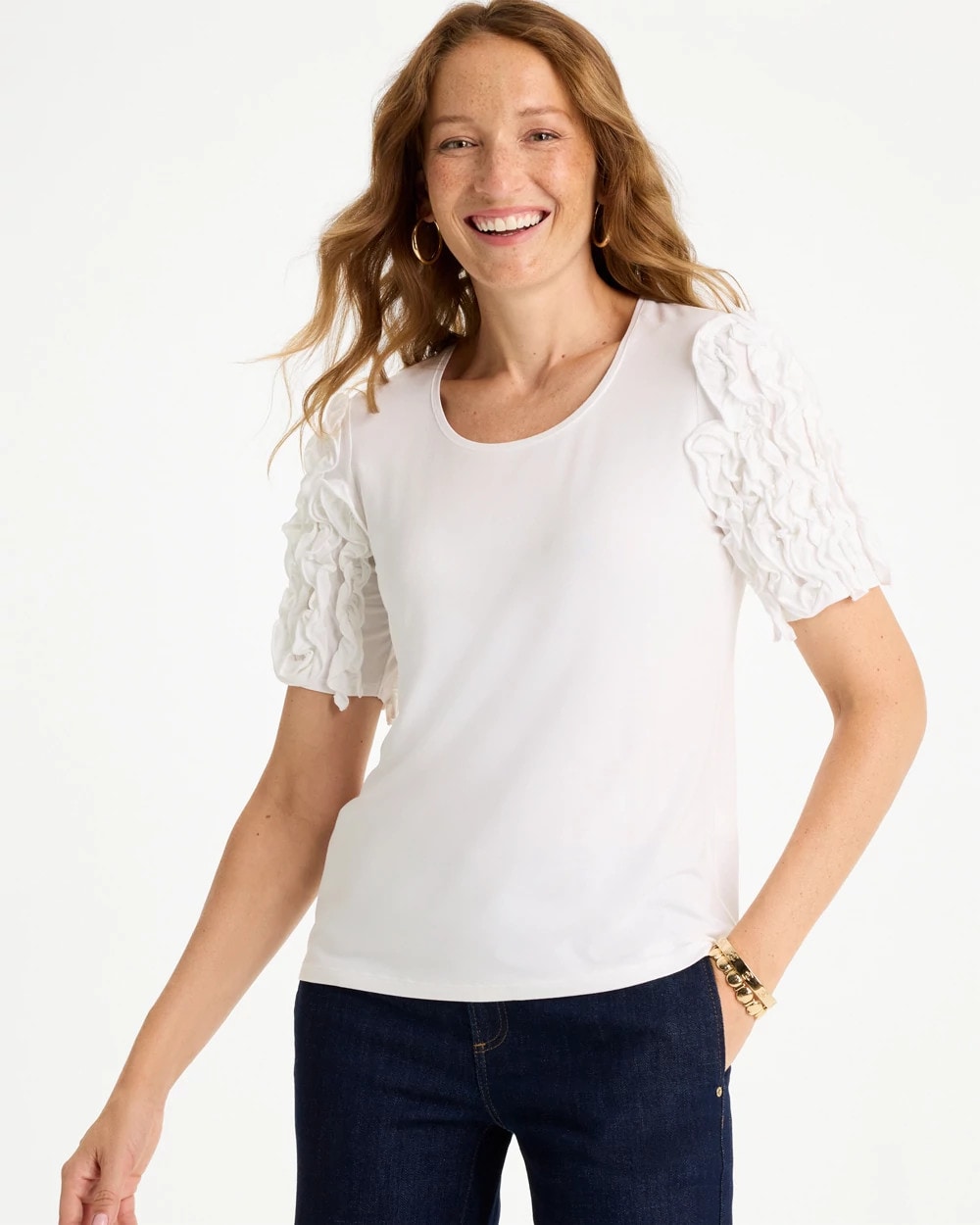 Chico's Sale | Knit 3D Sleeve Tee