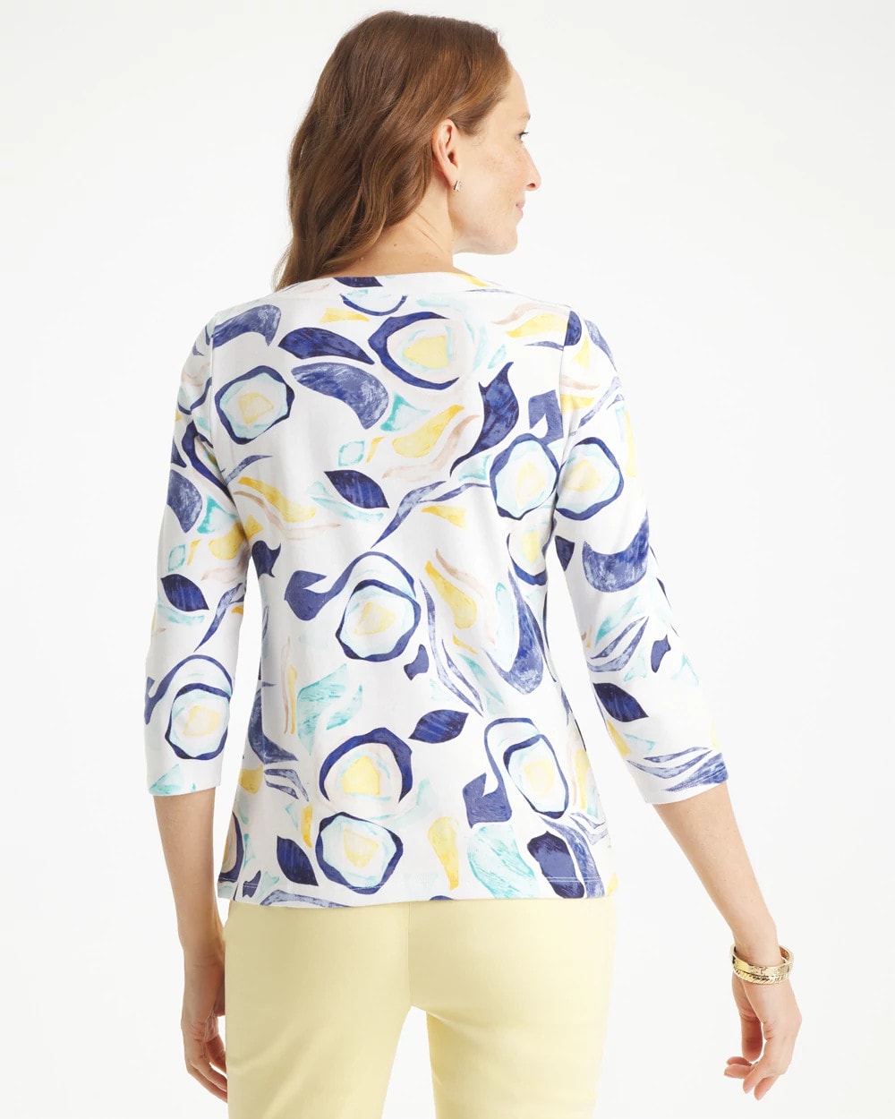 Chico's New | Abstract Pima 3/4 Sleeve Tee
