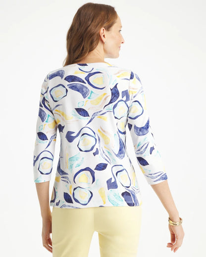 Chico's New | Abstract Pima 3/4 Sleeve Tee
