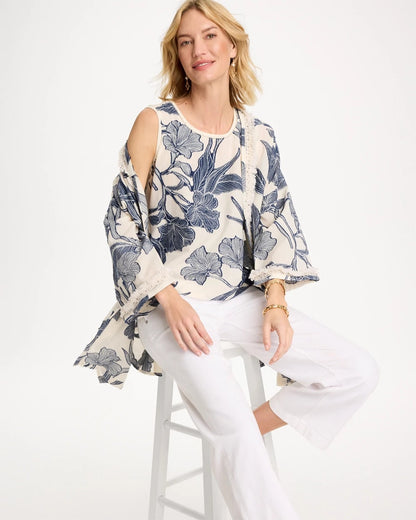 Chico's Discount | Caviar Trim Floral Tank