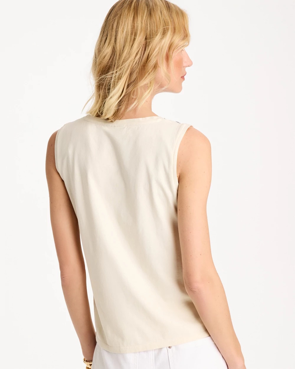 Chico's Discount | Caviar Trim Floral Tank