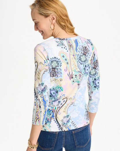Chico's Essential | Patch Cotton Stretch 3/4 Sleeve Tee