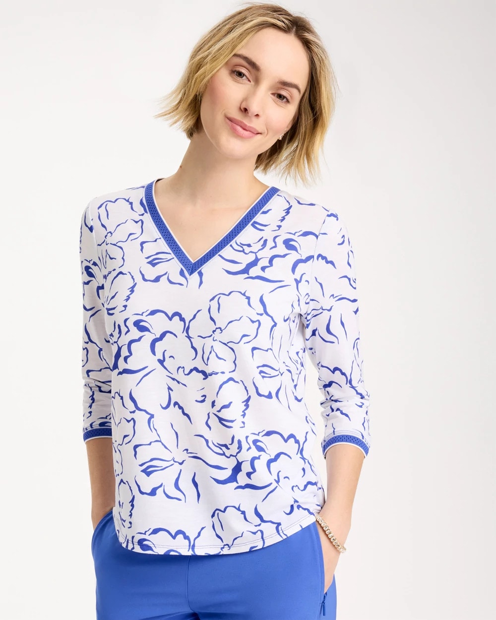 Chico's Top Pick | Zenergy® Slub Knit Mesh Trim Tee