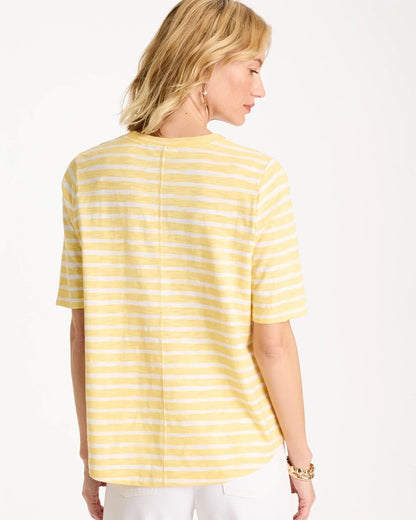 Chico's Value | Striped Cotton Slub V-Neck Tee