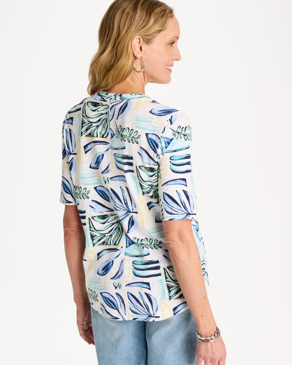 Chico's Hot Sale | Palm Cotton Slub V-Neck Tee