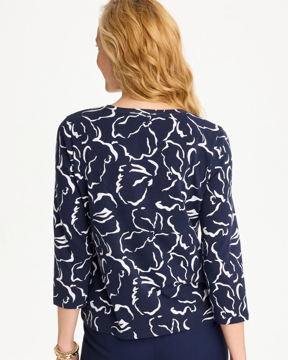 Chico's Great Value | Maya Cotton Stretch 3/4 Sleeve Tee