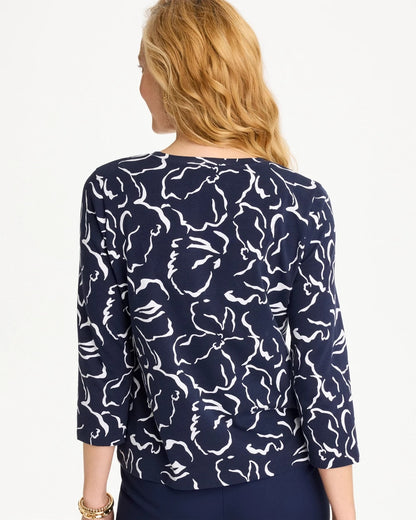 Chico's Great Value | Maya Cotton Stretch 3/4 Sleeve Tee