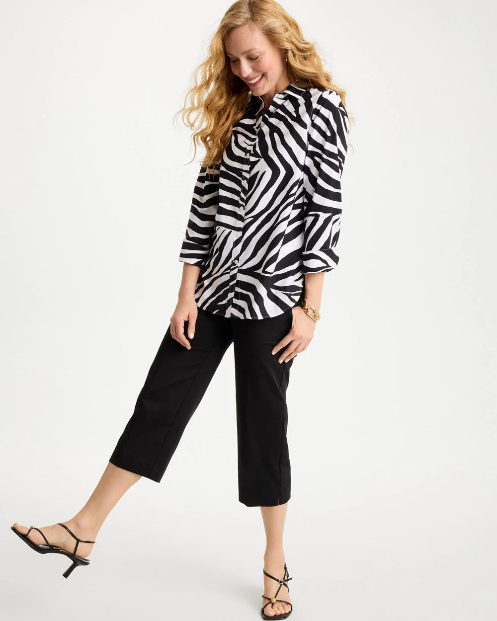 Chico's Popular | No Iron™ Stretch Animal Print Shirt