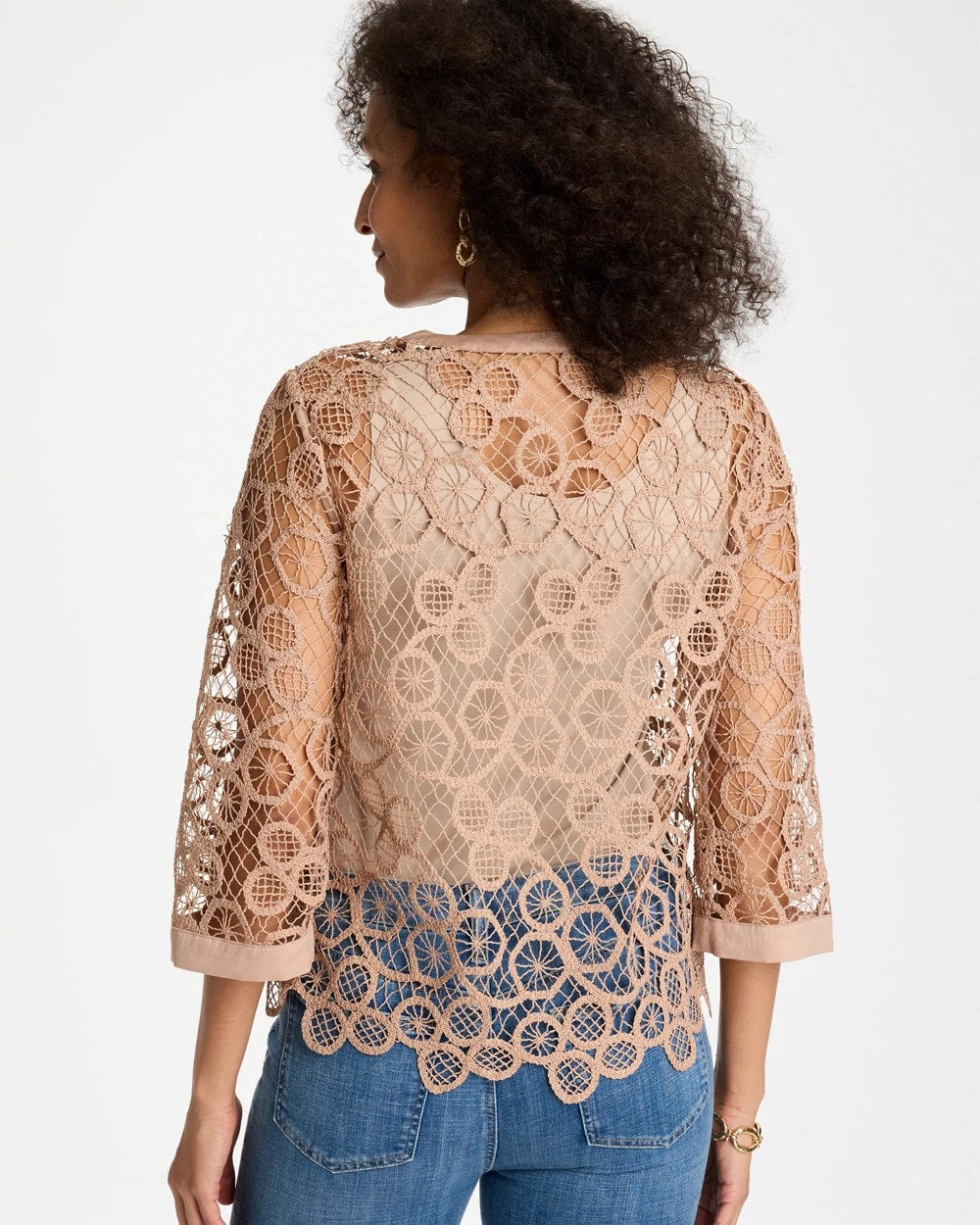 Chico's Premium | Mixed-Media Medallion Lace Top
