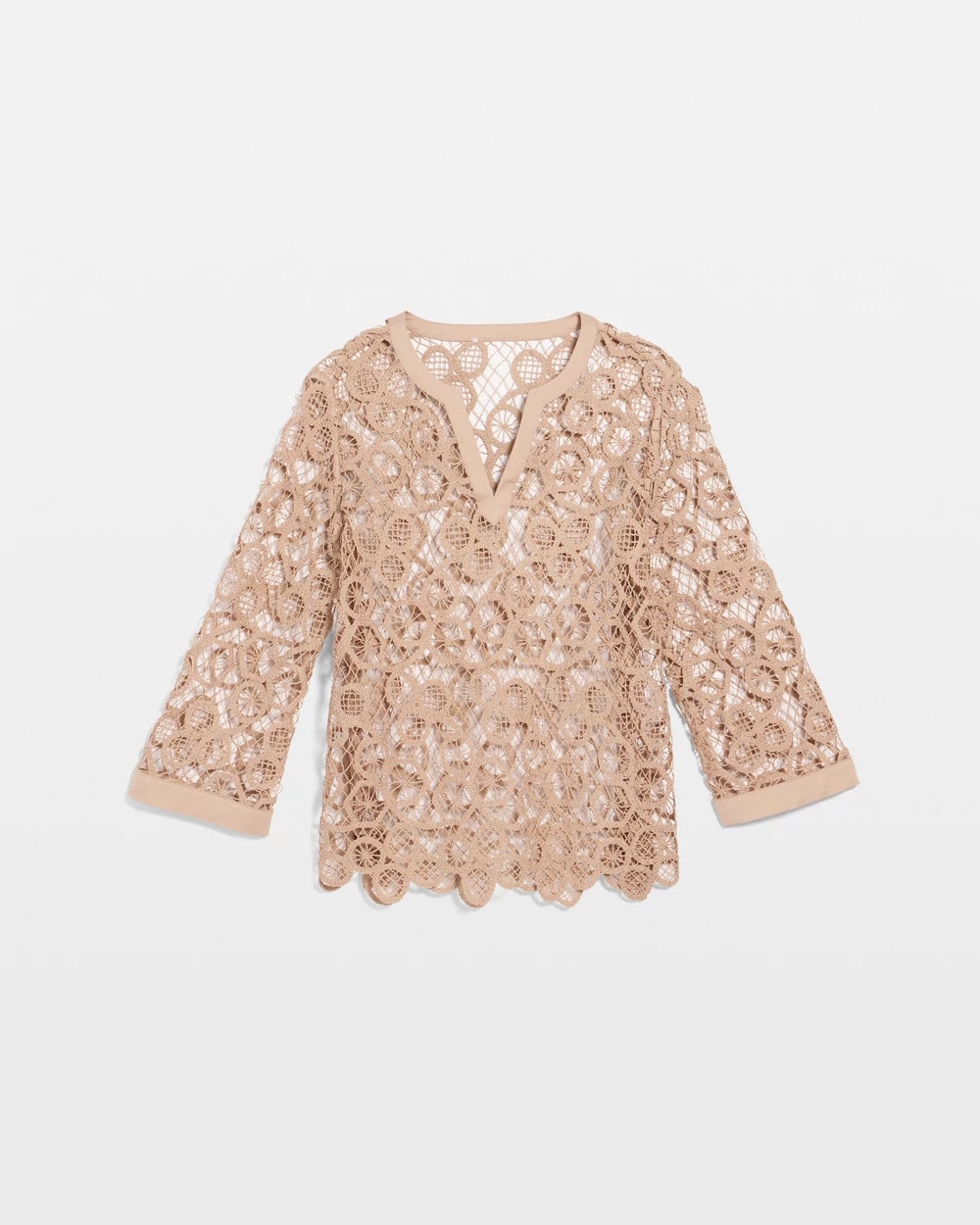 Chico's Premium | Mixed-Media Medallion Lace Top