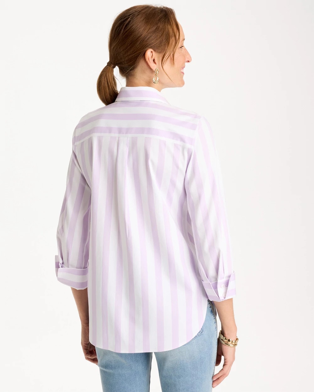 Chico's Essential | No Iron™ Stretch Striped Shirt