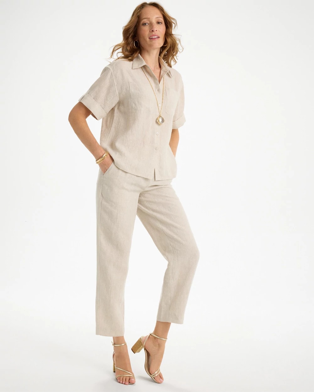 Chico's Latest | Linen Camp Collared Shirt