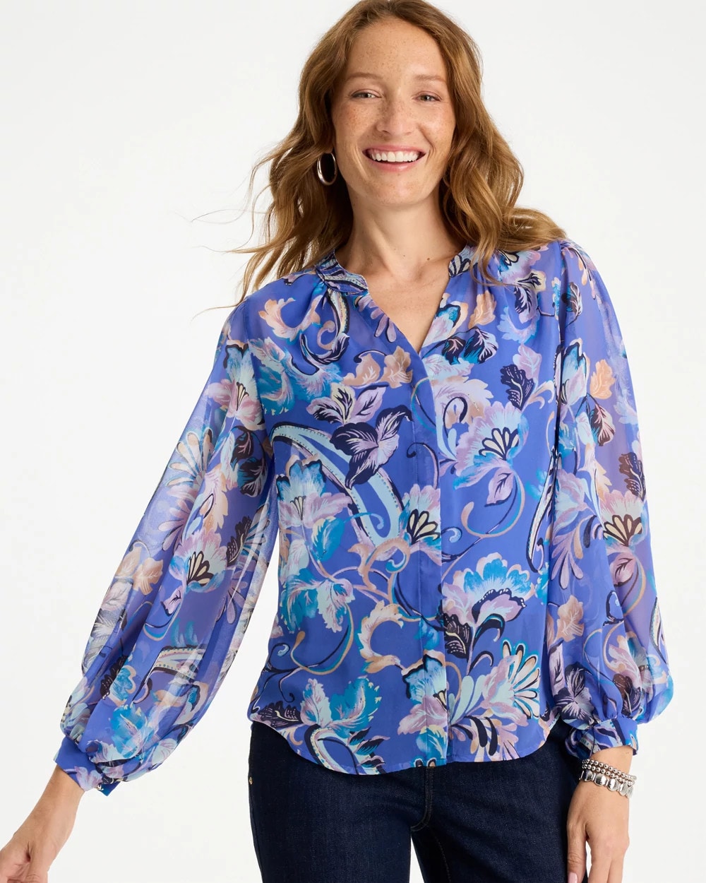 Chico's Premium | Georgette Paisley Blouse