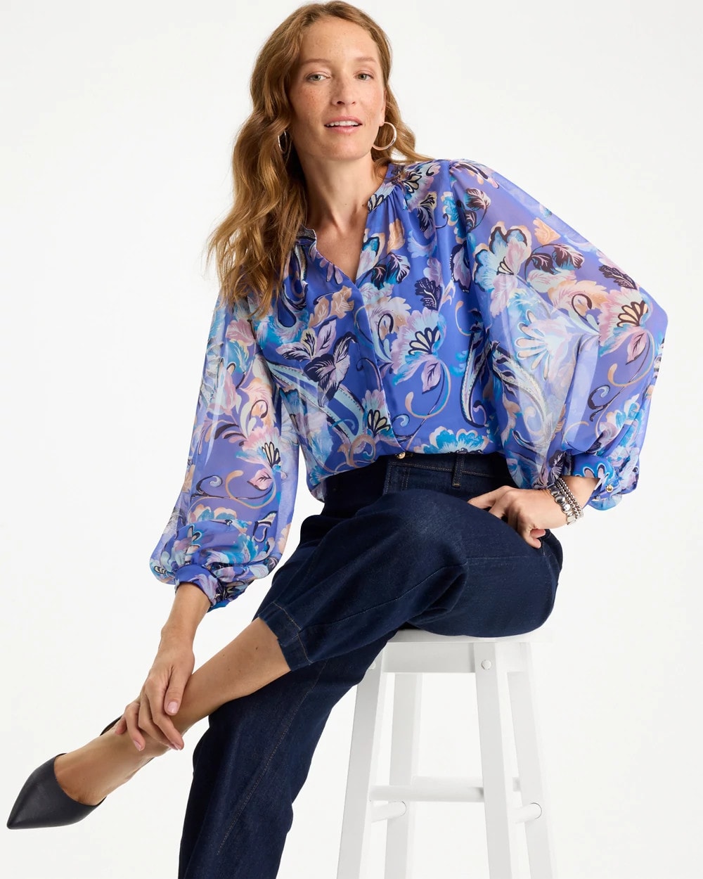 Chico's Premium | Georgette Paisley Blouse