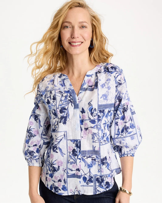 Chico's Popular | Cotton Printed Billow Sleeve Blouse