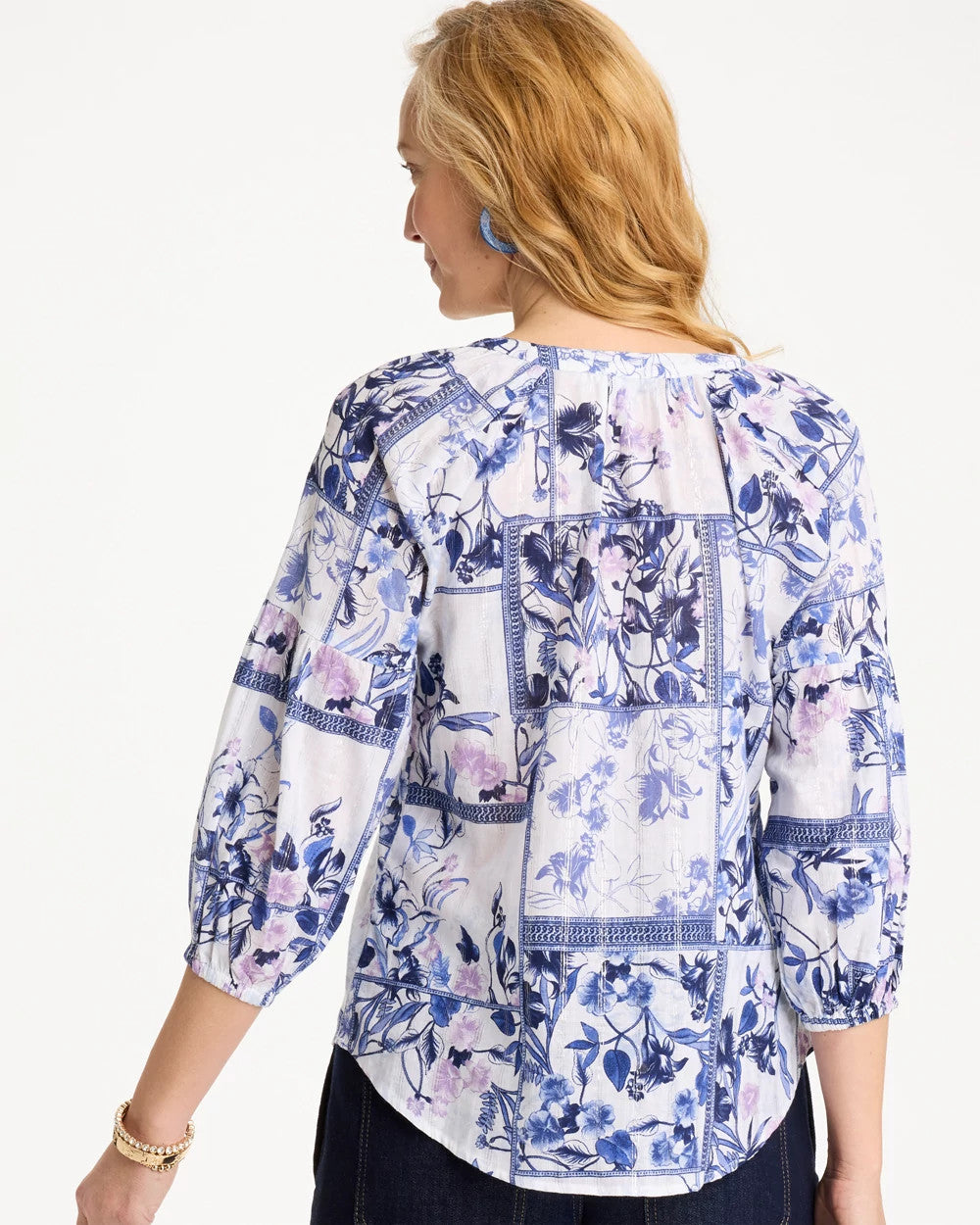 Chico's Popular | Cotton Printed Billow Sleeve Blouse