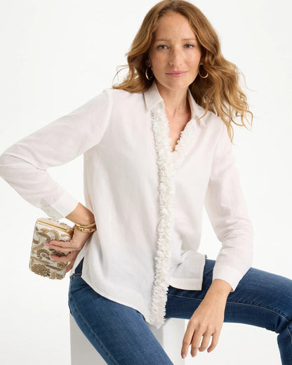 Chico's Best Seller | Linen Flower Embellished Blouse