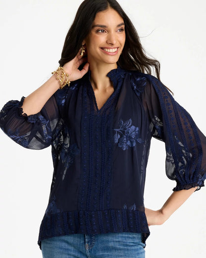 Chico's Best Price | Embellished Splitneck Blouse