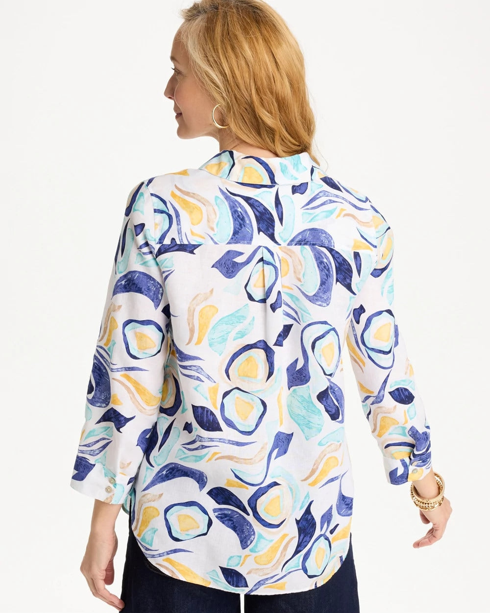 Chico's New | No Iron™ Linen Handpainted Print Shirt