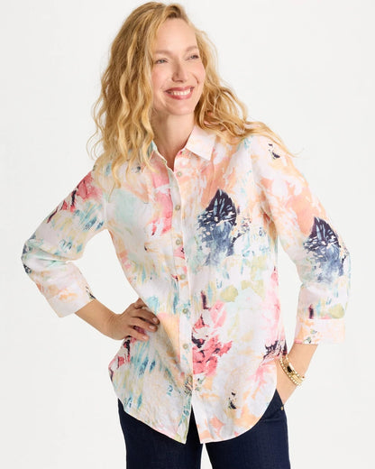 Chico's Deals | No Iron™ Linen Printed Shirt