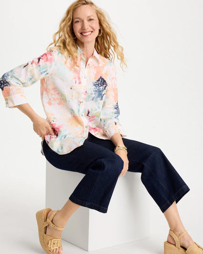 Chico's Deals | No Iron™ Linen Printed Shirt