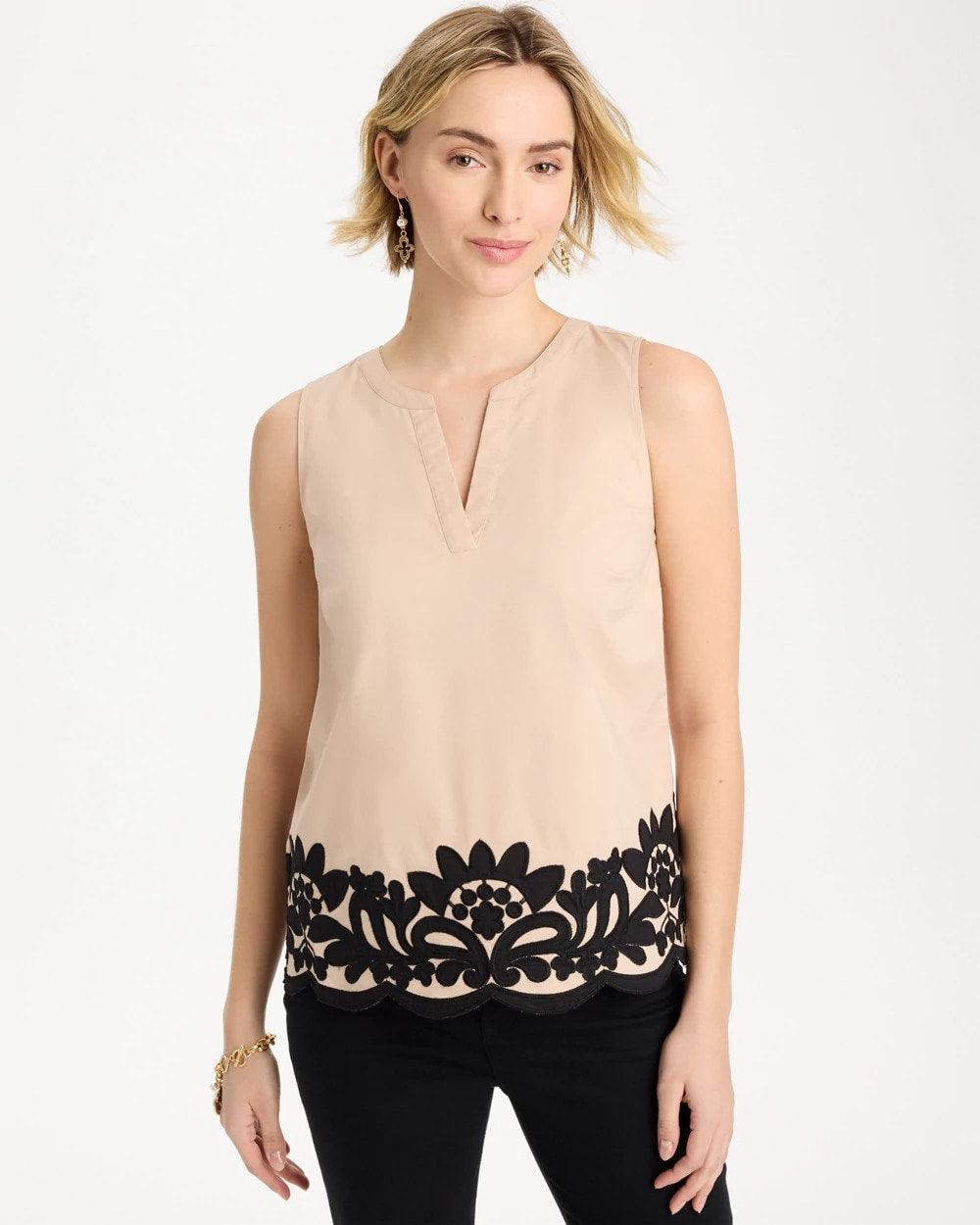 Chico's Trending | Applique Embellished Sleeveless Top