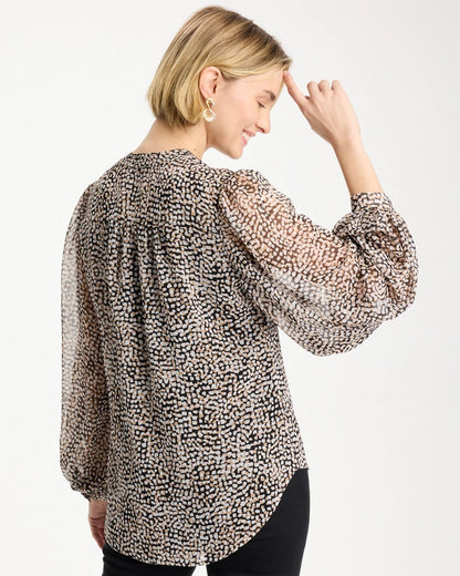 Chico's Exclusive | Georgette Printed Squares Blouse