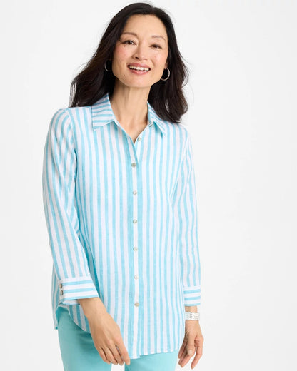 Chico's Deals | No Iron™ Linen Striped Shirt