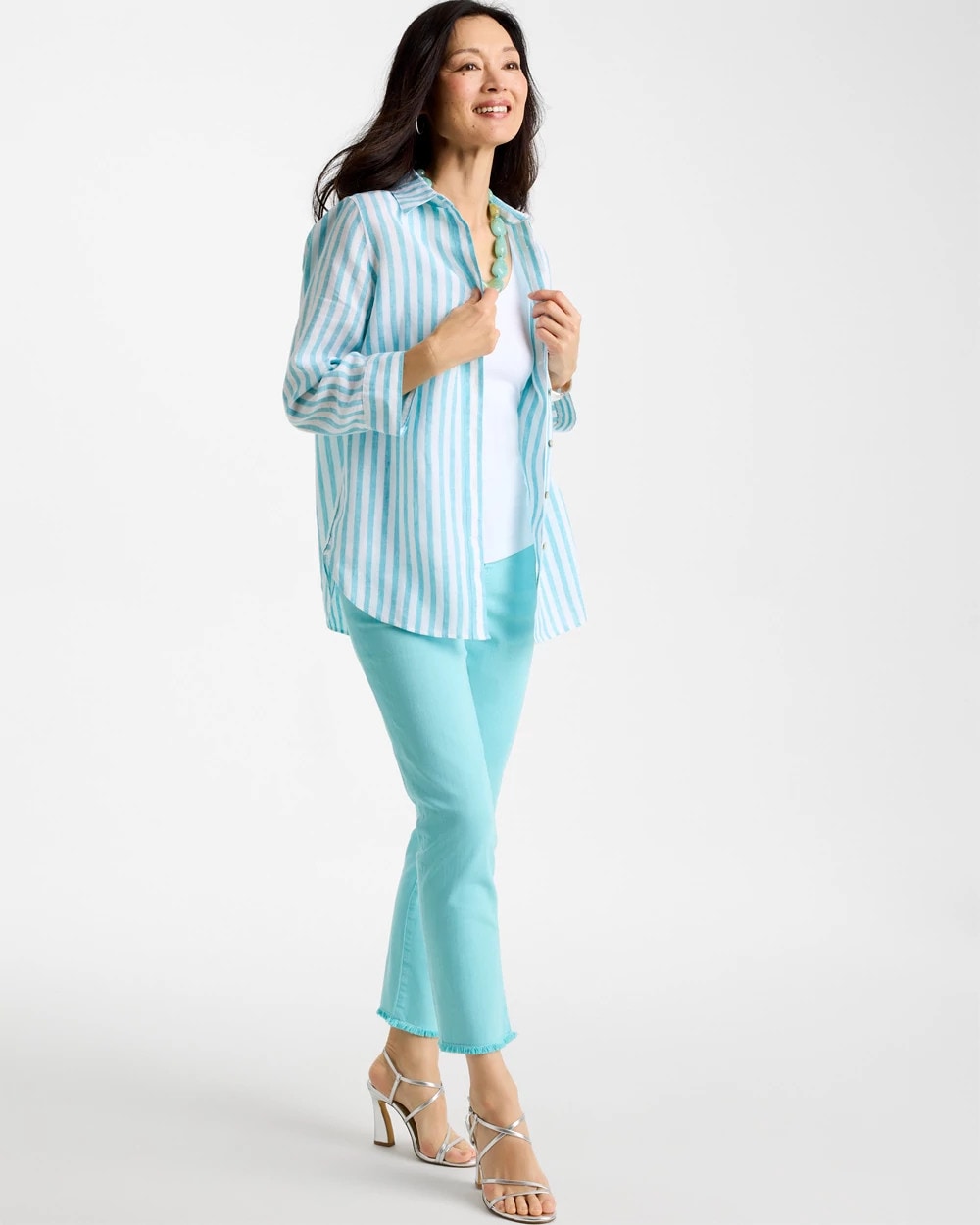 Chico's Deals | No Iron™ Linen Striped Shirt