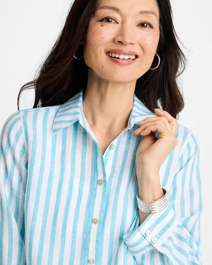 Chico's Deals | No Iron™ Linen Striped Shirt