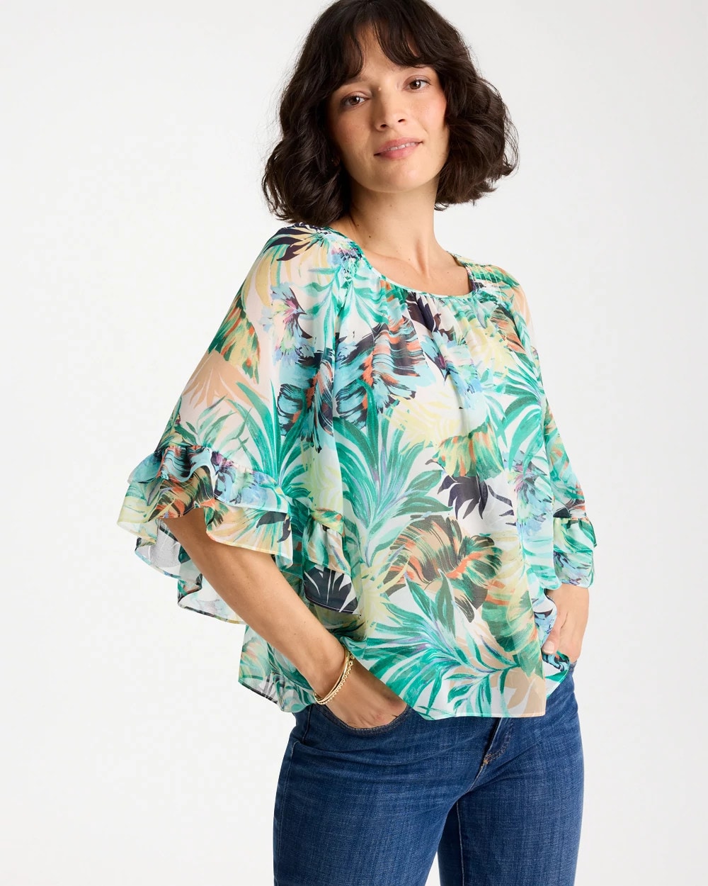 Chico's Best Seller | Printed Georgette Swing Blouse
