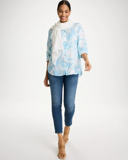 Chico's Trusted | Tie-Dye No Iron Linen Shirt