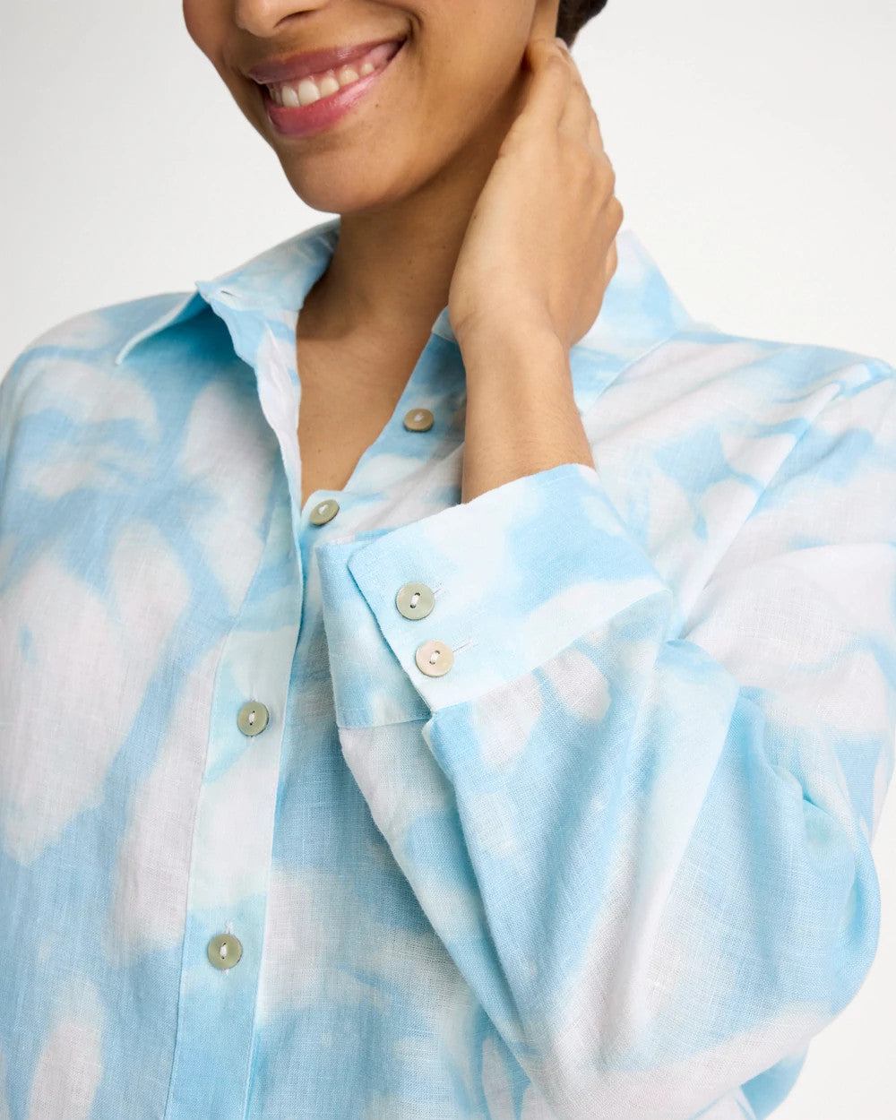 Chico's Trusted | Tie-Dye No Iron Linen Shirt