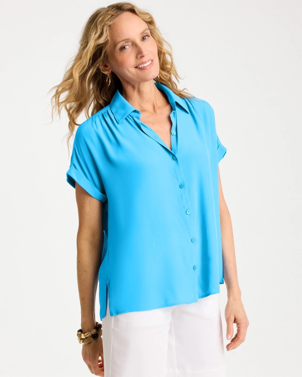 Chico's Special Offer | Faux Silk Henley Top