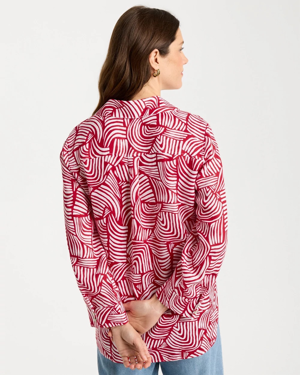Chico's Popular | No Iron™ Linen Geo Print Shirt