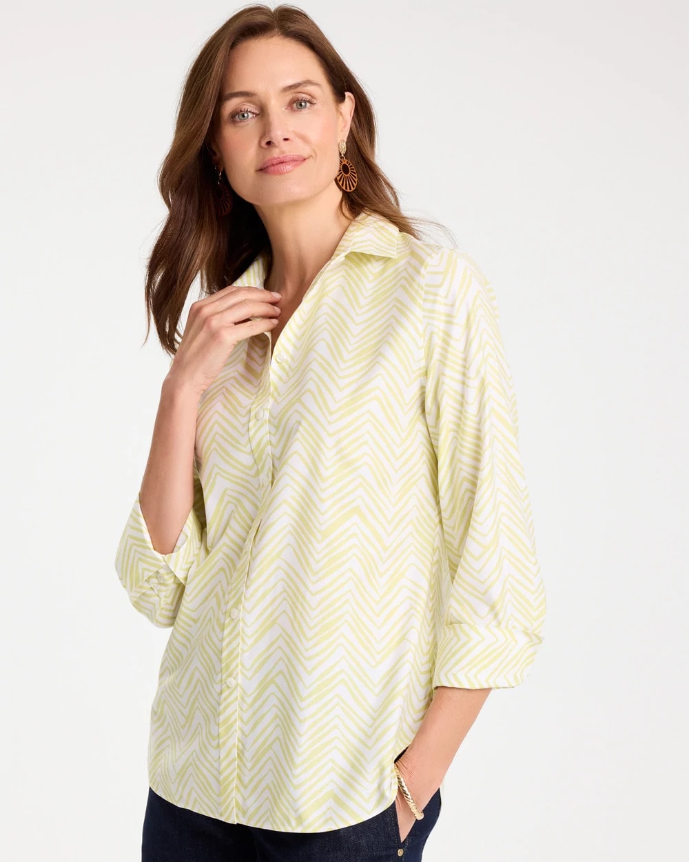 Chico's Featured | Chevron No Iron Stretch Shirt