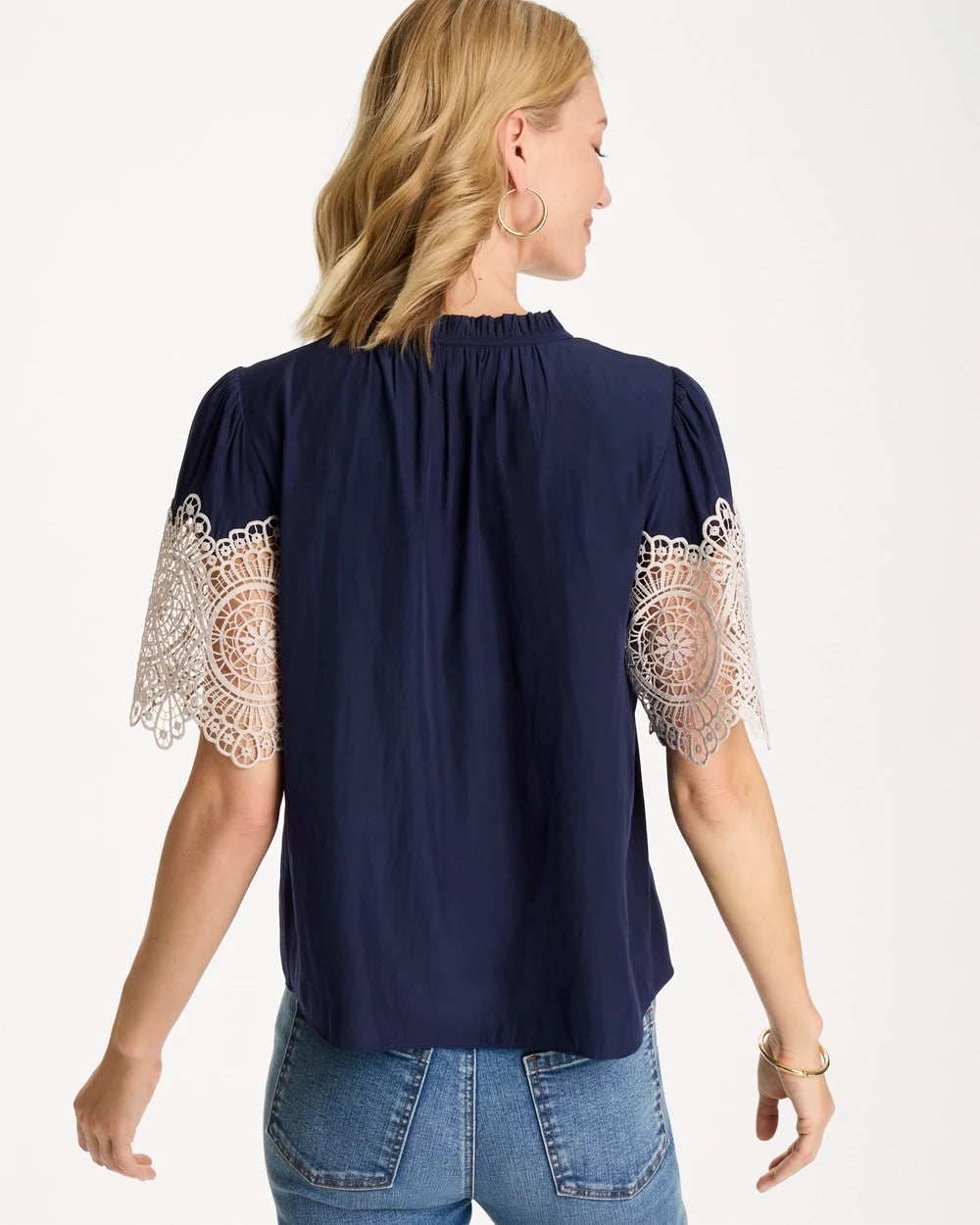 Chico's Best Price | Sea Island Crochet Lace Blouse