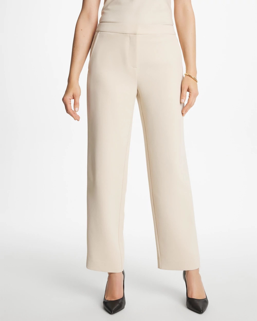 Chico's Classic | Textured Straight Tapered Ankle Pants