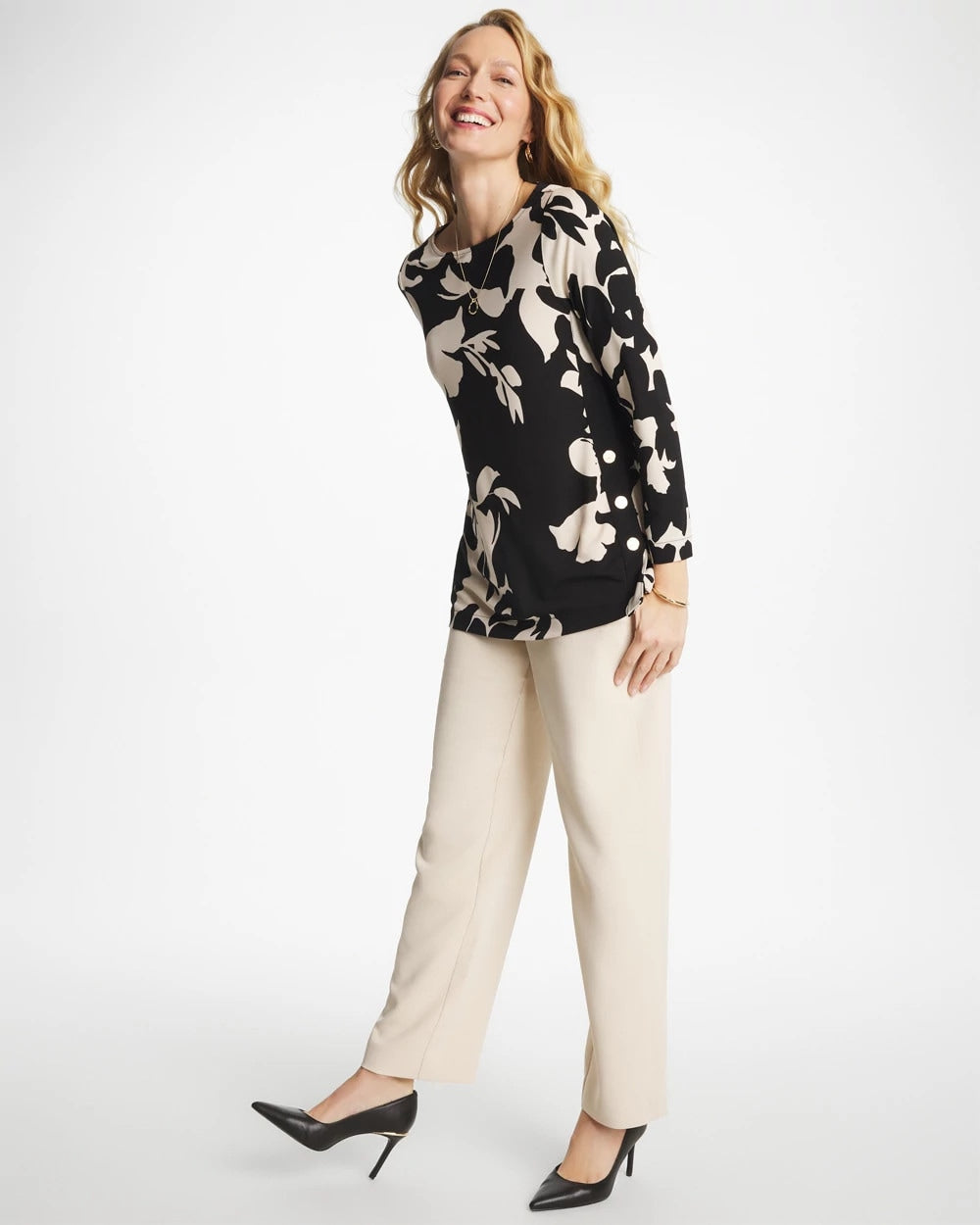 Chico's Classic | Textured Straight Tapered Ankle Pants
