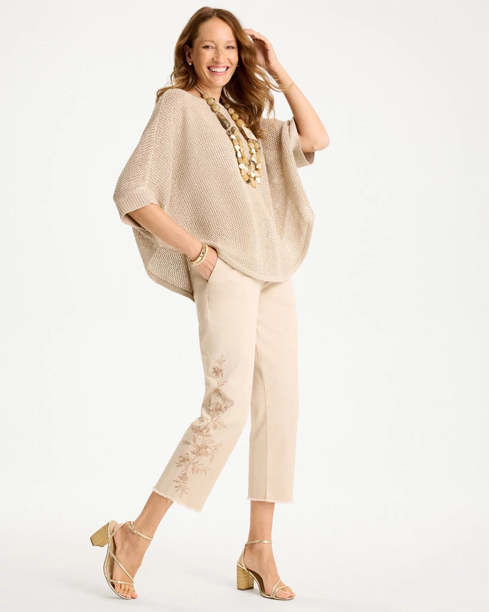 Chico's Customer Favorite | Relaxed Embroidered Fray Crop Pant
