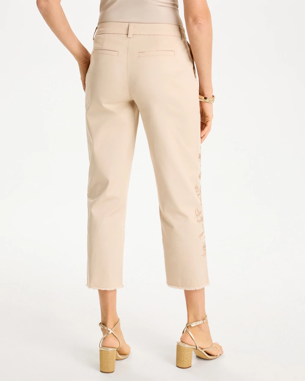 Chico's Customer Favorite | Relaxed Embroidered Fray Crop Pant
