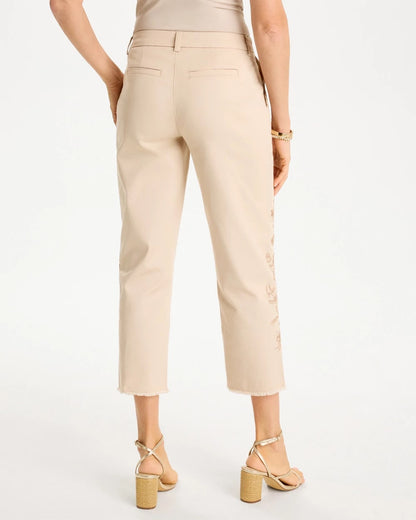 Chico's Customer Favorite | Relaxed Embroidered Fray Crop Pant
