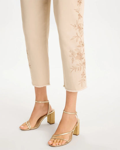 Chico's Customer Favorite | Relaxed Embroidered Fray Crop Pant