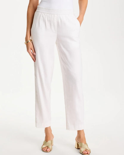 Chico's Special Offer | Soft-Stretch Linen Straight Tapered Ankle Pants