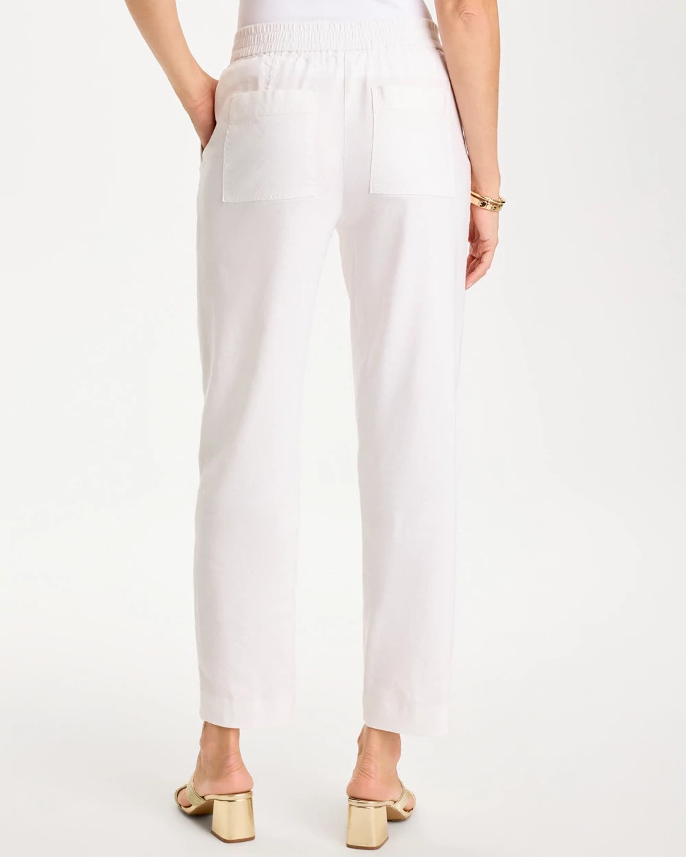 Chico's Special Offer | Soft-Stretch Linen Straight Tapered Ankle Pants