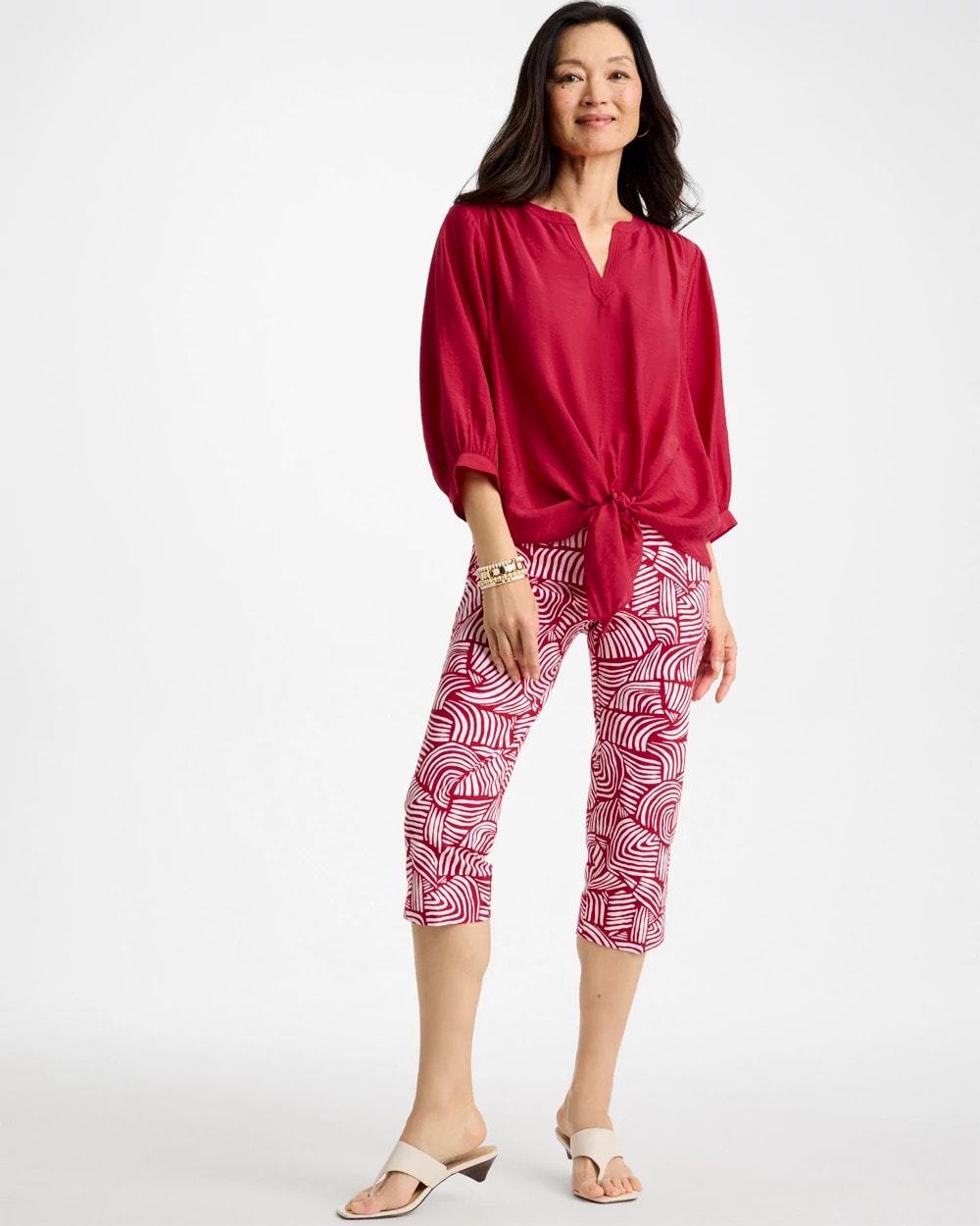 Chico's Value | Brigitte™ Slim Geo Pull-On Capri Pant