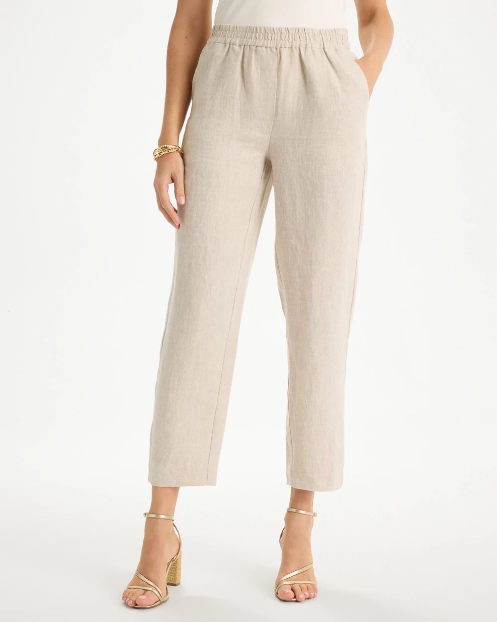 Chico's Classic | Linen Straight Tapered Ankle Pants